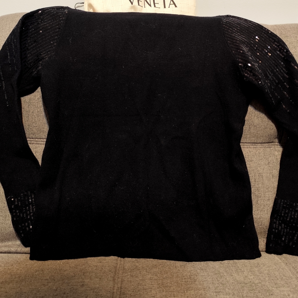 Belldini Black Sequin Women's Sweater - Picture 3 of 4